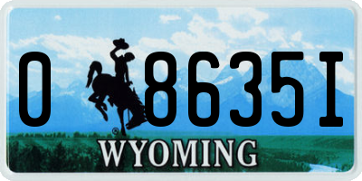 WY license plate 08635I
