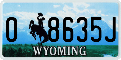 WY license plate 08635J