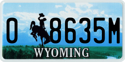 WY license plate 08635M