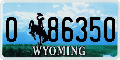 WY license plate 08635O