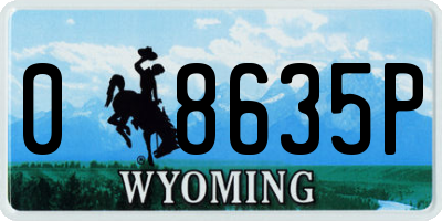 WY license plate 08635P