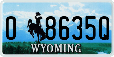 WY license plate 08635Q