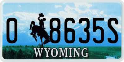 WY license plate 08635S