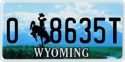WY license plate 08635T