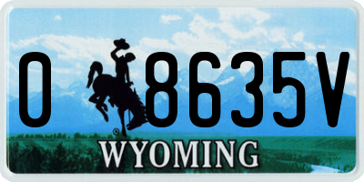 WY license plate 08635V