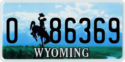 WY license plate 086369