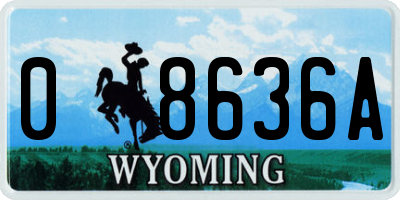 WY license plate 08636A