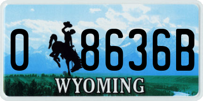 WY license plate 08636B