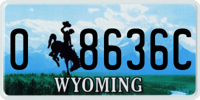 WY license plate 08636C