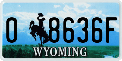 WY license plate 08636F