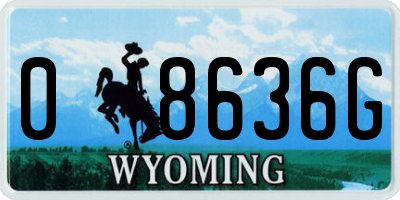 WY license plate 08636G