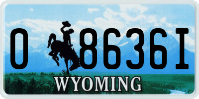 WY license plate 08636I