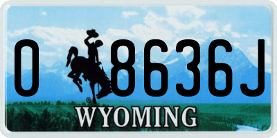 WY license plate 08636J