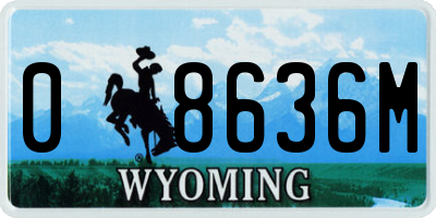 WY license plate 08636M