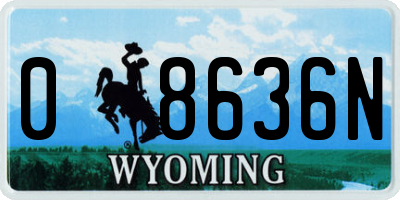 WY license plate 08636N