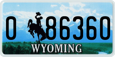 WY license plate 08636O