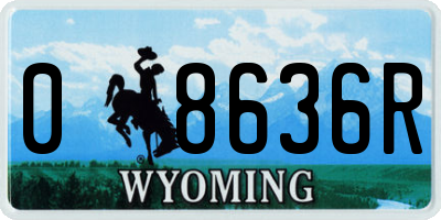 WY license plate 08636R