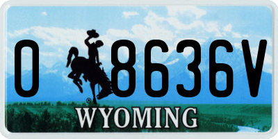 WY license plate 08636V