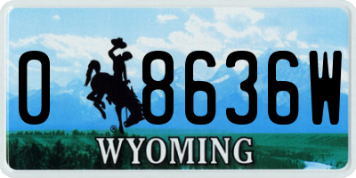 WY license plate 08636W
