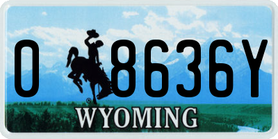 WY license plate 08636Y