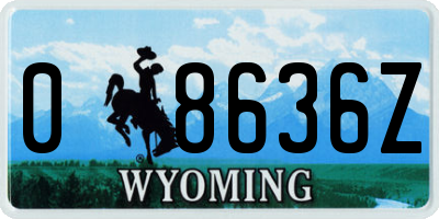 WY license plate 08636Z