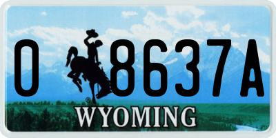 WY license plate 08637A