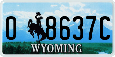 WY license plate 08637C