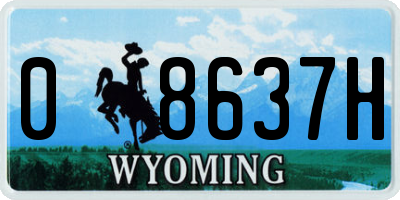 WY license plate 08637H