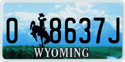 WY license plate 08637J