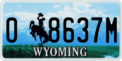 WY license plate 08637M