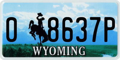 WY license plate 08637P