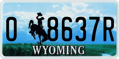 WY license plate 08637R