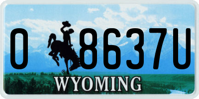 WY license plate 08637U
