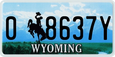 WY license plate 08637Y