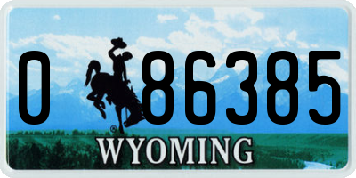 WY license plate 086385