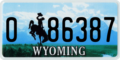 WY license plate 086387