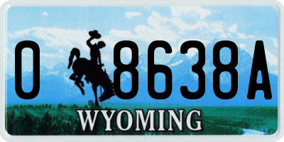 WY license plate 08638A