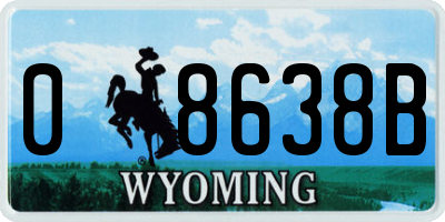 WY license plate 08638B