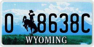WY license plate 08638C