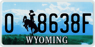 WY license plate 08638F