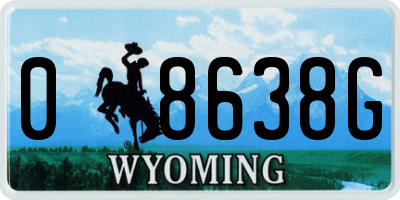 WY license plate 08638G