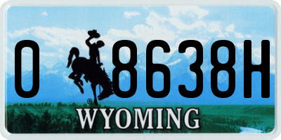 WY license plate 08638H
