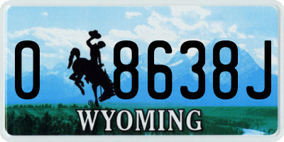 WY license plate 08638J