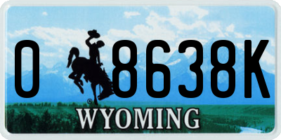 WY license plate 08638K