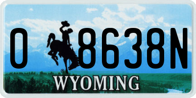 WY license plate 08638N