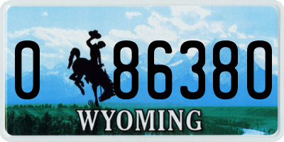 WY license plate 08638O