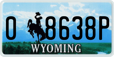 WY license plate 08638P