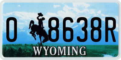 WY license plate 08638R