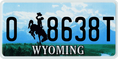 WY license plate 08638T