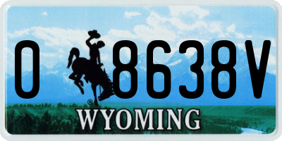 WY license plate 08638V